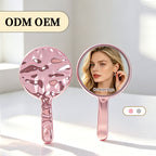 Custom Logoed Round Handheld Mirror | Premium Corporate & Custom Gifts