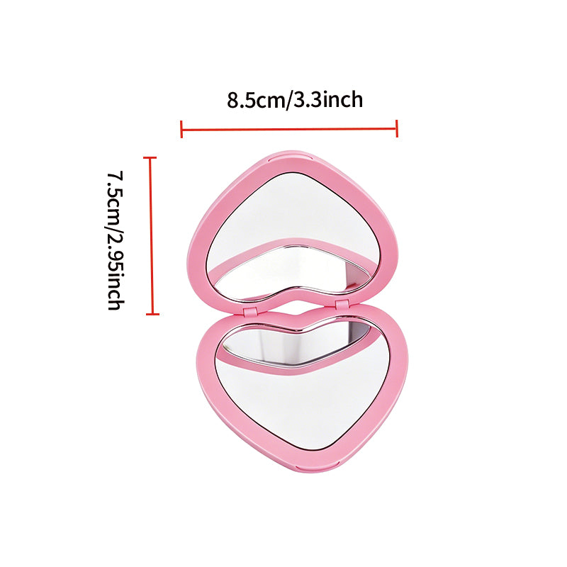OEM/ODM ouble Sided Heart Compact Mirror from Kaifam Manufacturing. Custom logo, Pantone colors, MOQ 100pcs, 15-day lead time. Request a free quote.