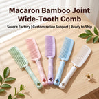 OEM/ODM Macaron Bamboo Joint Wide-Tooth Comb from Kaifam Manufacturing. Custom logo, Pantone colors, MOQ 100pcs, 15-day lead time. Request a free quote.