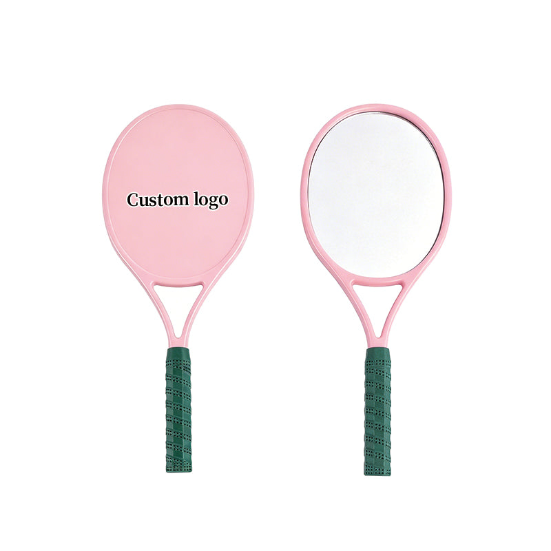 OEM/ODM Tennis Racket Shaped Hand Mirror from Kaifam Manufacturing. Custom logo, Pantone colors, MOQ 100pcs, 15-day lead time. Request a free quote.