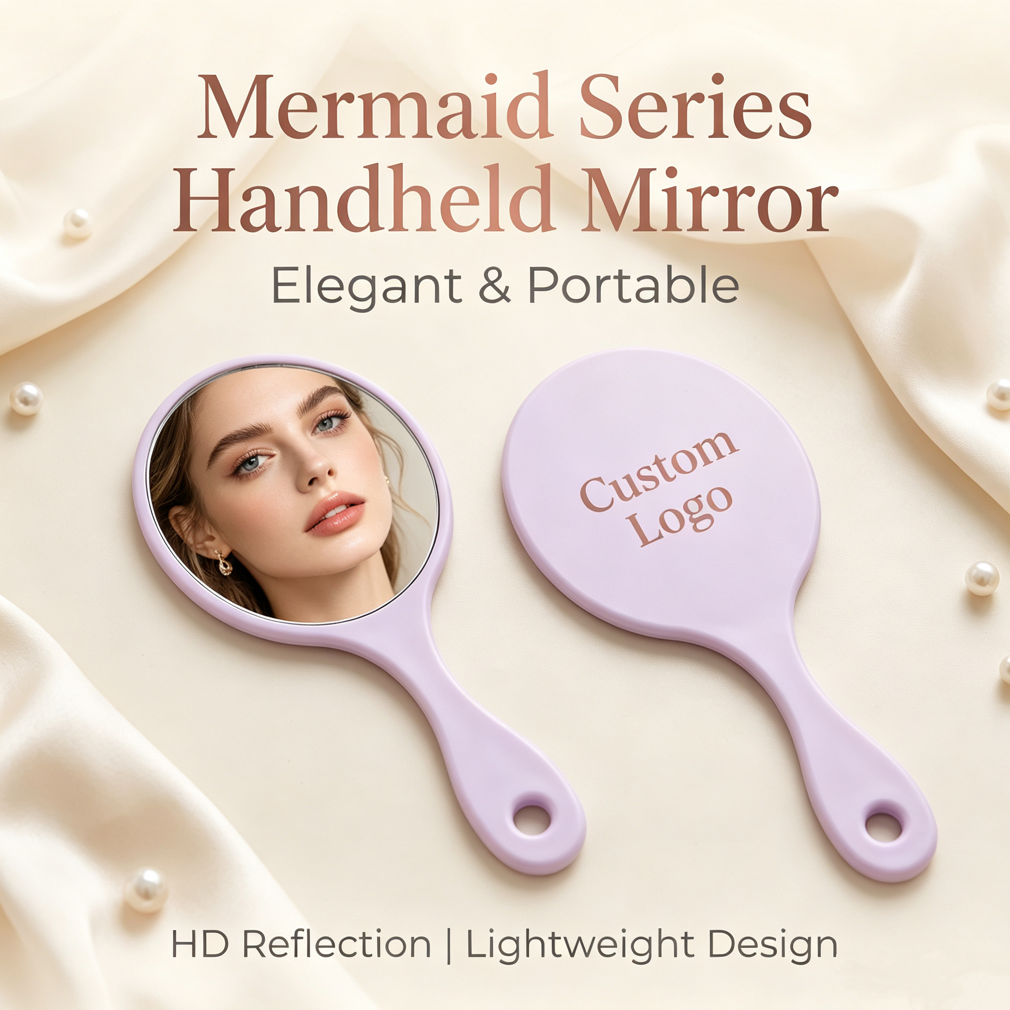 OEM/ODM Oval Hand Mirror from Kaifam Manufacturing. Custom logo, Pantone colors, MOQ 100pcs, 15-day lead time. Request a free quote.