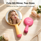 OEM/ODM Macaron Round Handheld Makeup Mirror from Kaifam Manufacturing. Custom logo, Pantone colors, MOQ 100pcs, 15-day lead time. Request a free quote.