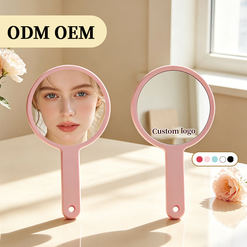 OEM/ODM Double-sided Hand Held Mirror from Kaifam Manufacturing. Custom logo, Pantone colors, MOQ 100pcs, 15-day lead time. Request a free quote.