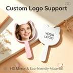 OEM/ODM Mini Cat Hand Mirror from Kaifam Manufacturing. Custom logo, Pantone colors, MOQ 100pcs, 15-day lead time. Request a free quote.