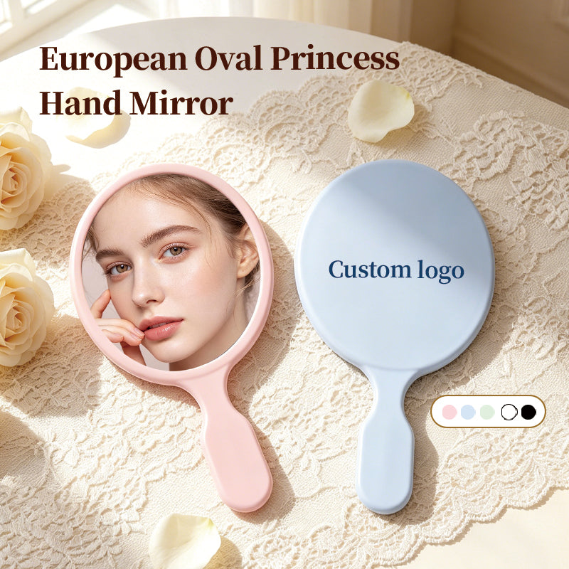 OEM/ODM Elliptical handheld mirror  from Kaifam Manufacturing. Custom logo, Pantone colors, MOQ 100pcs, 15-day lead time. Request a free quote.