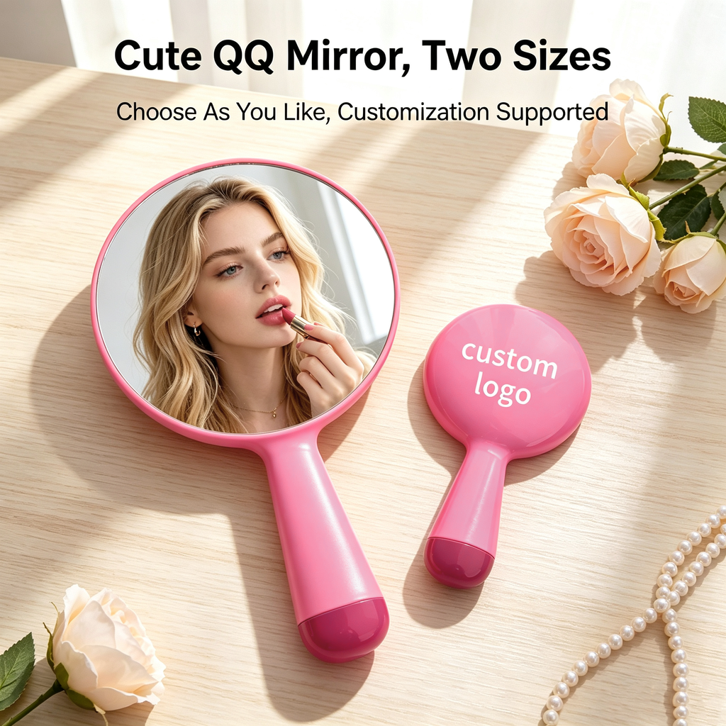 OEM/ODM Macaron Round Handheld Makeup Mirror from Kaifam Manufacturing. Custom logo, Pantone colors, MOQ 100pcs, 15-day lead time. Request a free quote.