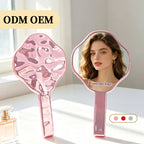 Electroplated Custom Handheld Makeup Mirror KF-10*19.5cm | Personalized Customization Available
