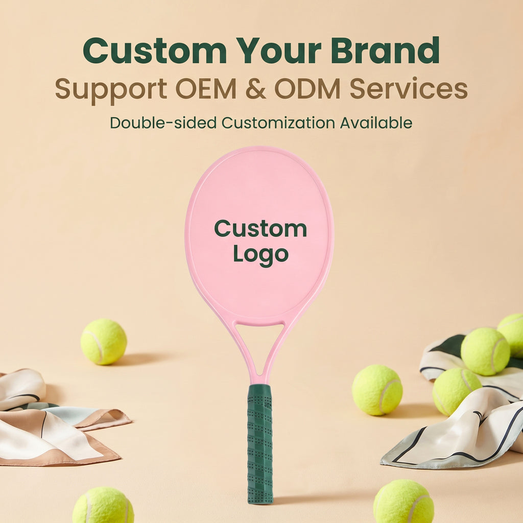 OEM/ODM Tennis Racket Shaped Hand Mirror from Kaifam Manufacturing. Custom logo, Pantone colors, MOQ 100pcs, 15-day lead time. Request a free quote.