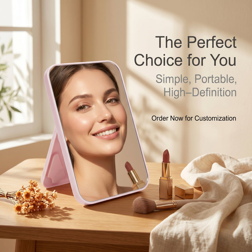 OEM/ODM Square desktop makeup mirror from Kaifam Manufacturing. Custom logo, Pantone colors, MOQ 100pcs, 15-day lead time. Request a free quote.