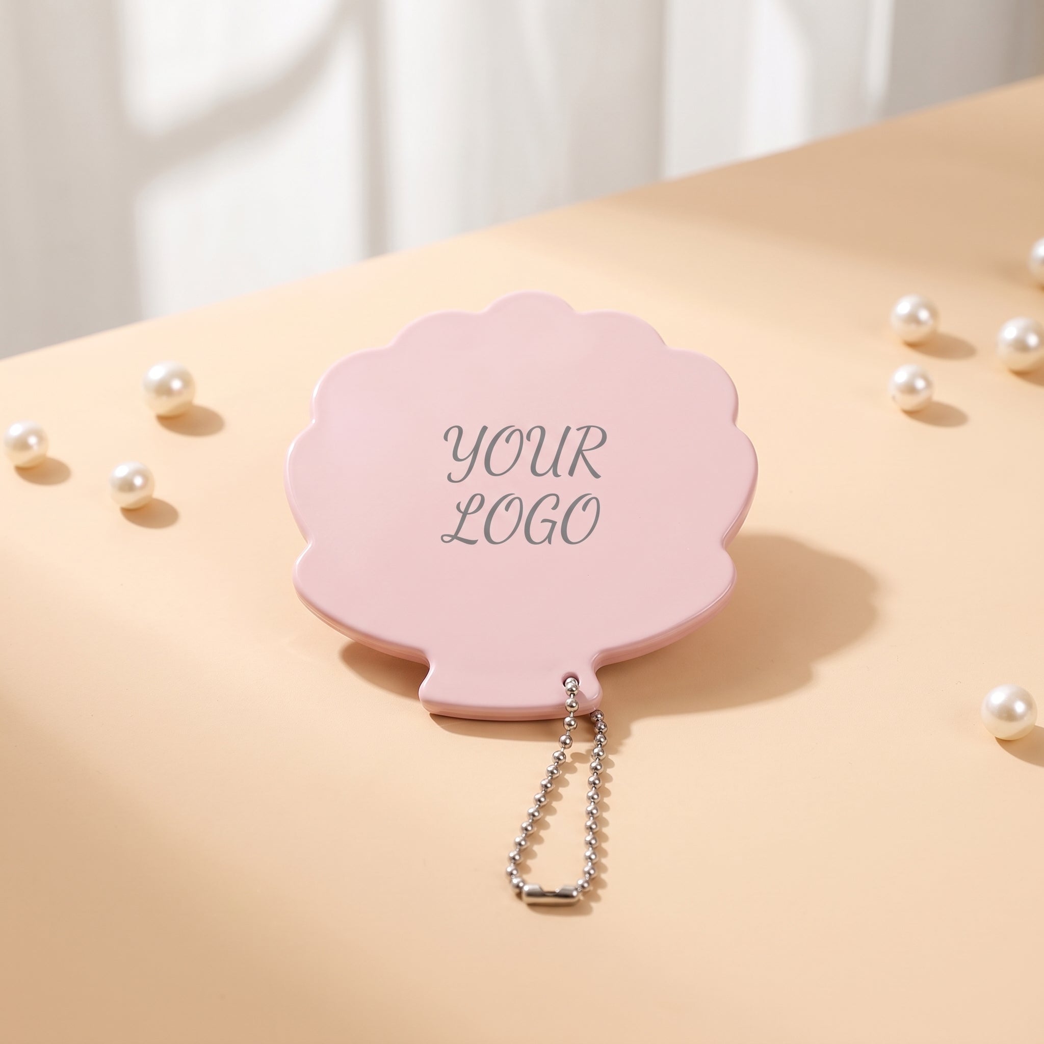 OEM/ODM Seashell Pocket Makeup Mirror from Kaifam Manufacturing. Custom logo, Pantone colors, MOQ 100pcs, 15-day lead time. Request a free quote.