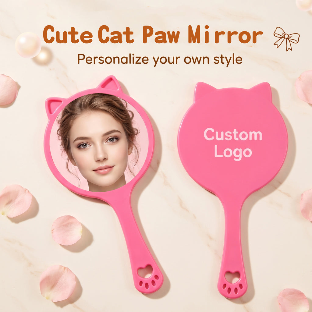 OEM/ODM Cat Ear Handheld Makeup Mirror from Kaifam Manufacturing. Custom logo, Pantone colors, MOQ 100pcs, 15-day lead time. Request a free quote.