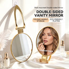 OEM/ODM Foldable Handheld Double Sided Round Makeup Mirror from Kaifam Manufacturing. Custom logo, Pantone colors, MOQ 100pcs, 15-day lead time. Request a free quote.