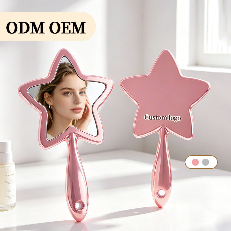 Electroplated star-shaped handheld mirror | Premium corporate gifts and custom gifts | Wholesale and customization services