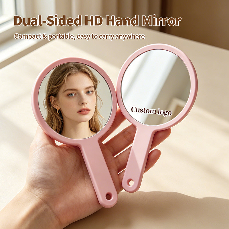 OEM/ODM Double-sided Hand Held Mirror from Kaifam Manufacturing. Custom logo, Pantone colors, MOQ 100pcs, 15-day lead time. Request a free quote.