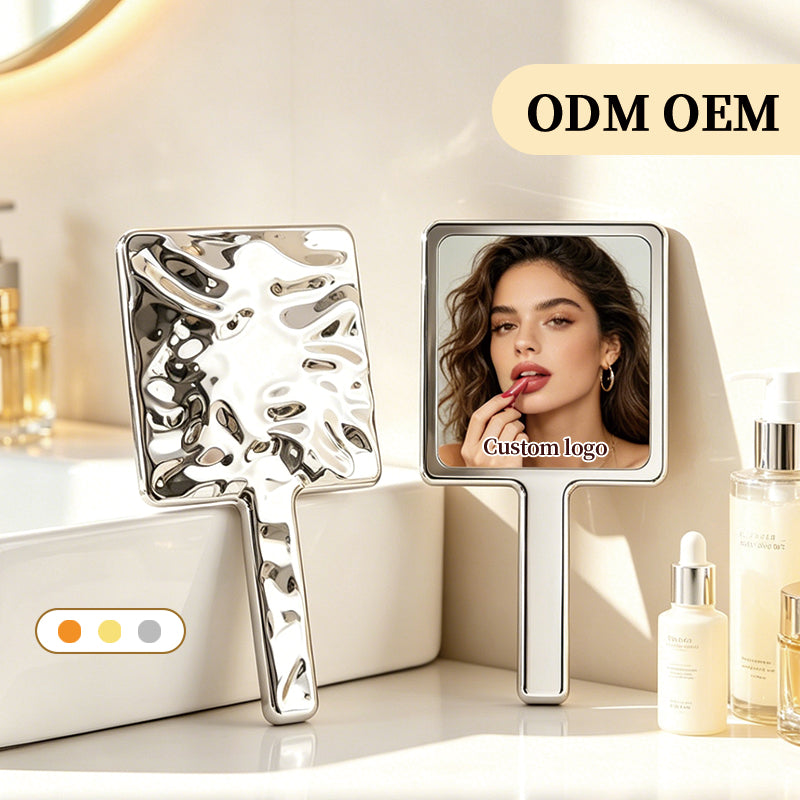 Electroplated Custom Handheld Makeup Mirror KF-9*16cm | Personalized Customization Available