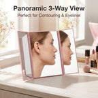 OEM/ODM Tri-Fold HD Makeup Mirror from Kaifam Manufacturing. Custom logo, Pantone colors, MOQ 100pcs, 15-day lead time. Request a free quote.