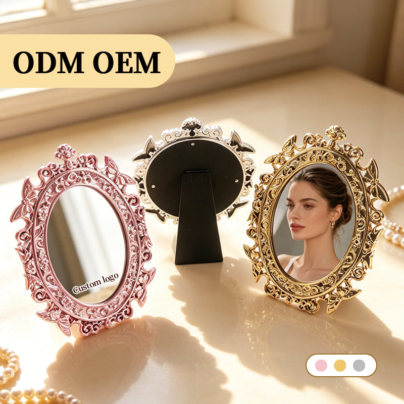 Retro carved desktop mirror | Premium corporate gifts and custom-made presents | Wholesale and customization services