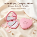 OEM/ODM ouble Sided Heart Compact Mirror from Kaifam Manufacturing. Custom logo, Pantone colors, MOQ 100pcs, 15-day lead time. Request a free quote.