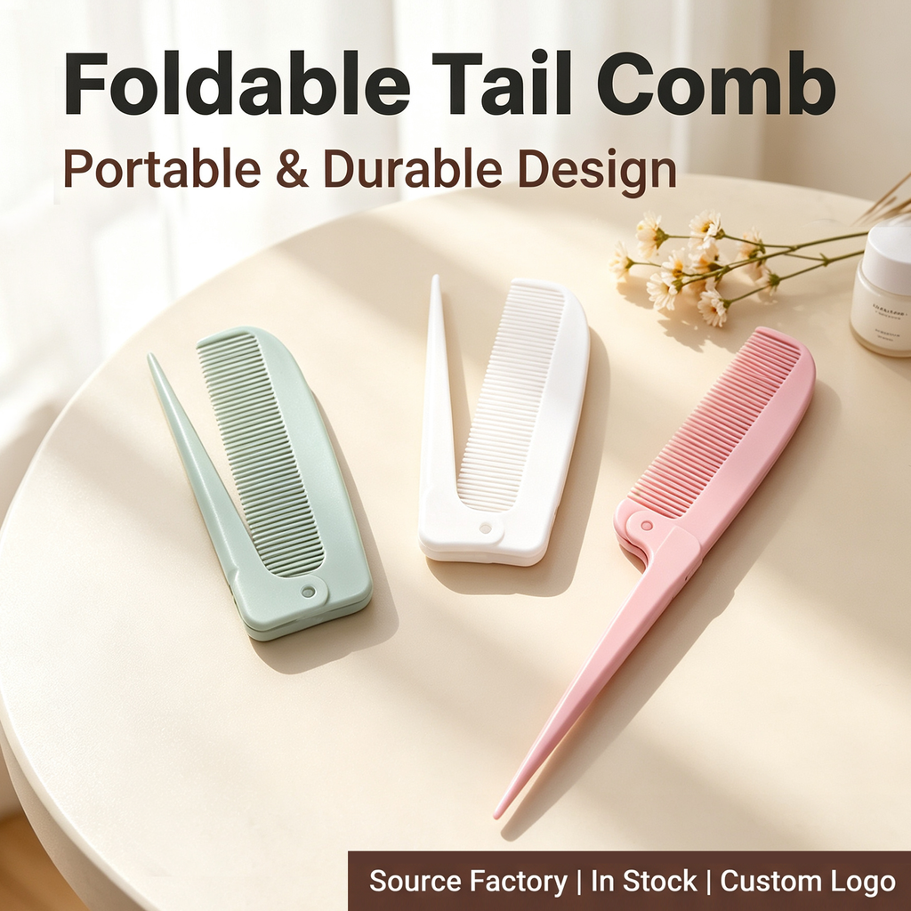 OEM/ODM Foldable Tail Comb from Kaifam Manufacturing. Custom logo, Pantone colors, MOQ 100pcs, 15-day lead time. Request a free quote.