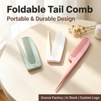 OEM/ODM Foldable Tail Comb from Kaifam Manufacturing. Custom logo, Pantone colors, MOQ 100pcs, 15-day lead time. Request a free quote.