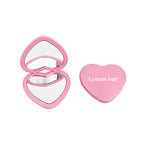 OEM/ODM ouble Sided Heart Compact Mirror from Kaifam Manufacturing. Custom logo, Pantone colors, MOQ 100pcs, 15-day lead time. Request a free quote.
