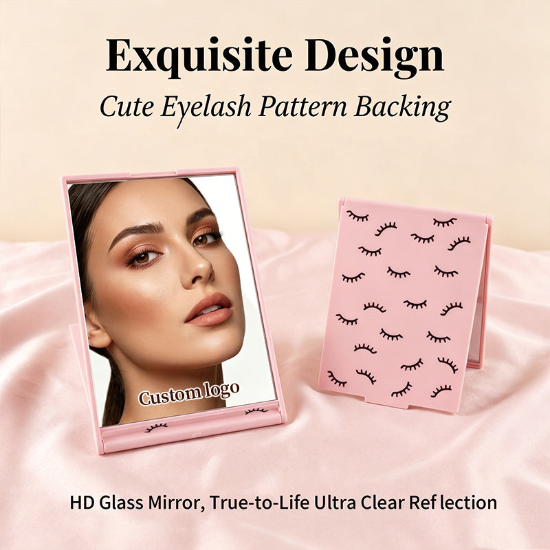 OEM/ODM Folding Lash Mirror from Kaifam Manufacturing. Custom logo, Pantone colors, MOQ 100pcs, 15-day lead time. Request a free quote.