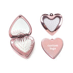 OEM/ODM Heart Flip Open Airbag Massage Comb with Built-in Mirror from Kaifam Manufacturing. Custom logo, Pantone colors, MOQ 100pcs, 15-day lead time. Request a free quote.