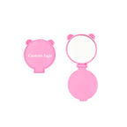 OEM/ODM Single-sided Mini Bear Ear Flip Cosmetic Mirror from Kaifam Manufacturing. Custom logo, Pantone colors, MOQ 100pcs, 15-day lead time. Request a free quote.