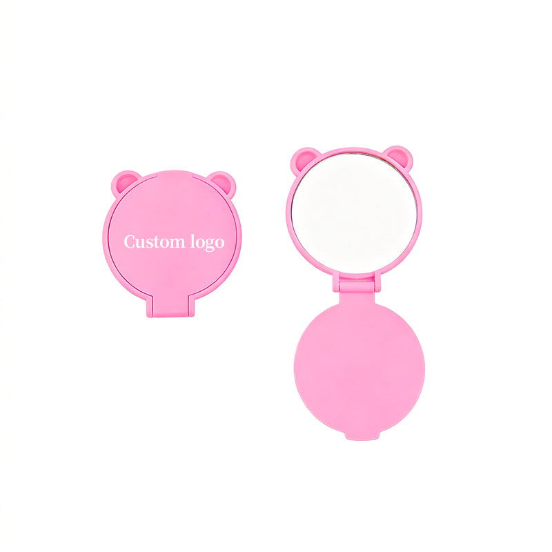 OEM/ODM Single-sided Mini Bear Ear Flip Cosmetic Mirror from Kaifam Manufacturing. Custom logo, Pantone colors, MOQ 100pcs, 15-day lead time. Request a free quote.