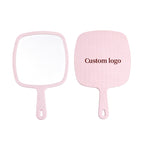 OEM/ODM Ins Style Large Square Handheld Cosmetic Mirror with Lattice Texture from Kaifam Manufacturing. Custom logo, Pantone colors, MOQ 100pcs, 15-day lead time. Request a free quote.