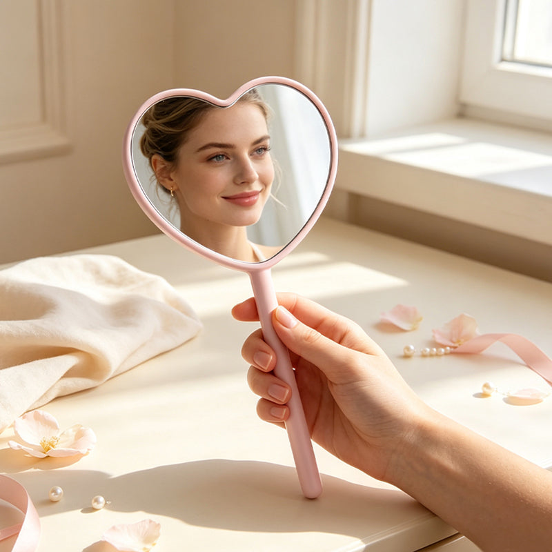 OEM/ODM Heart Lollipop Hand Mirror from Kaifam Manufacturing. Custom logo, Pantone colors, MOQ 100pcs, 15-day lead time. Request a free quote.
