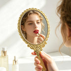 Electroplated Custom Handheld Makeup Mirror KF-11.5*25cm | Personalized Customization Available