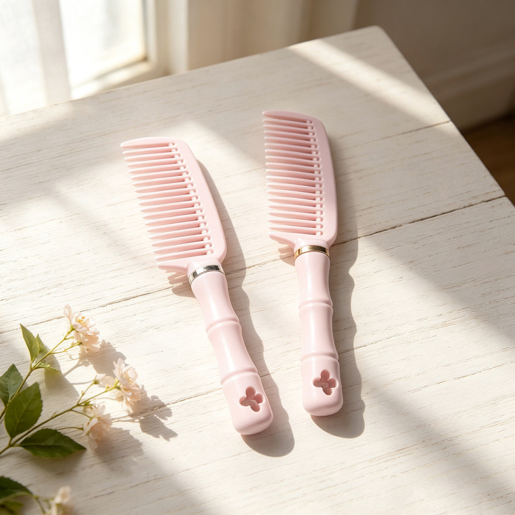 OEM/ODM Macaron Bamboo Joint Wide-Tooth Comb from Kaifam Manufacturing. Custom logo, Pantone colors, MOQ 100pcs, 15-day lead time. Request a free quote.