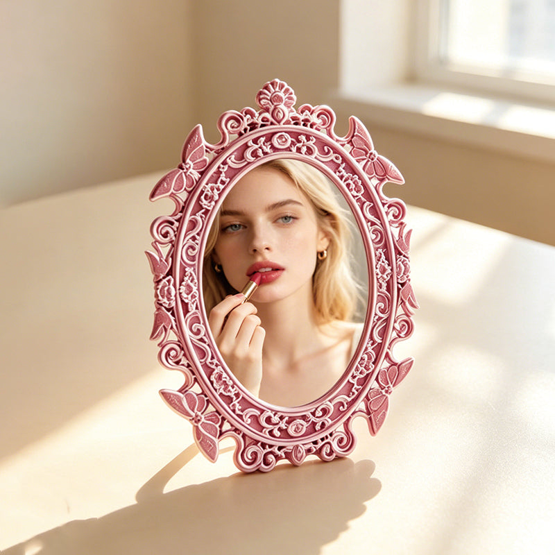 Retro carved desktop mirror | Premium corporate gifts and custom-made presents | Wholesale and customization services