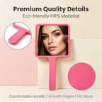 OEM/ODM Square handheld mirror from Kaifam Manufacturing. Custom logo, Pantone colors, MOQ 100pcs, 15-day lead time. Request a free quote.
