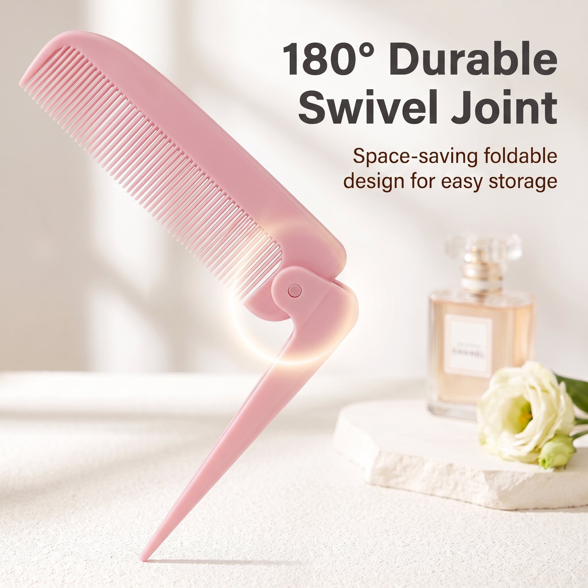 OEM/ODM Foldable Tail Comb from Kaifam Manufacturing. Custom logo, Pantone colors, MOQ 100pcs, 15-day lead time. Request a free quote.