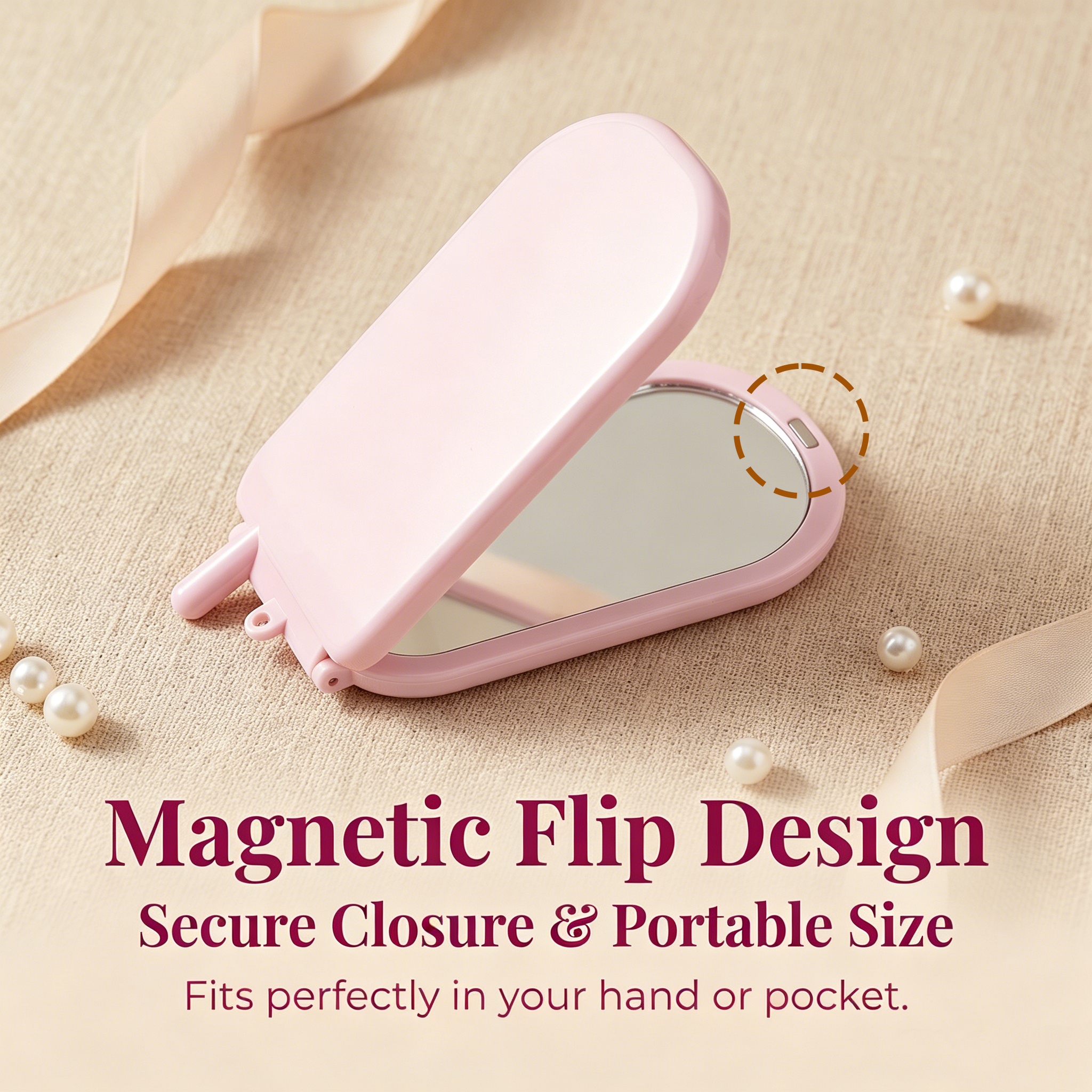 OEM/ODM Mini Brick Phone Foldable Hand Mirror from Kaifam Manufacturing. Custom logo, Pantone colors, MOQ 100pcs, 15-day lead time. Request a free quote.
