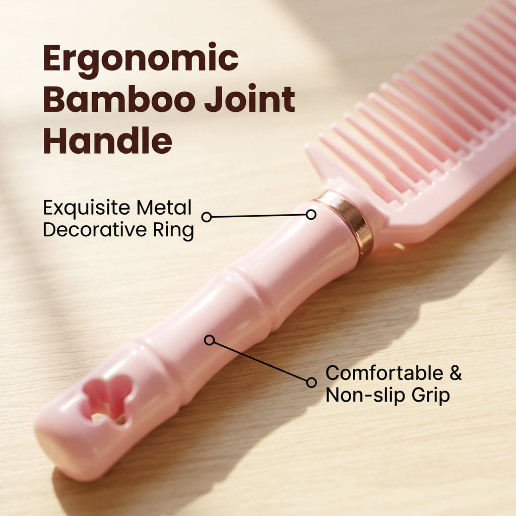 OEM/ODM Macaron Bamboo Joint Wide-Tooth Comb from Kaifam Manufacturing. Custom logo, Pantone colors, MOQ 100pcs, 15-day lead time. Request a free quote.
