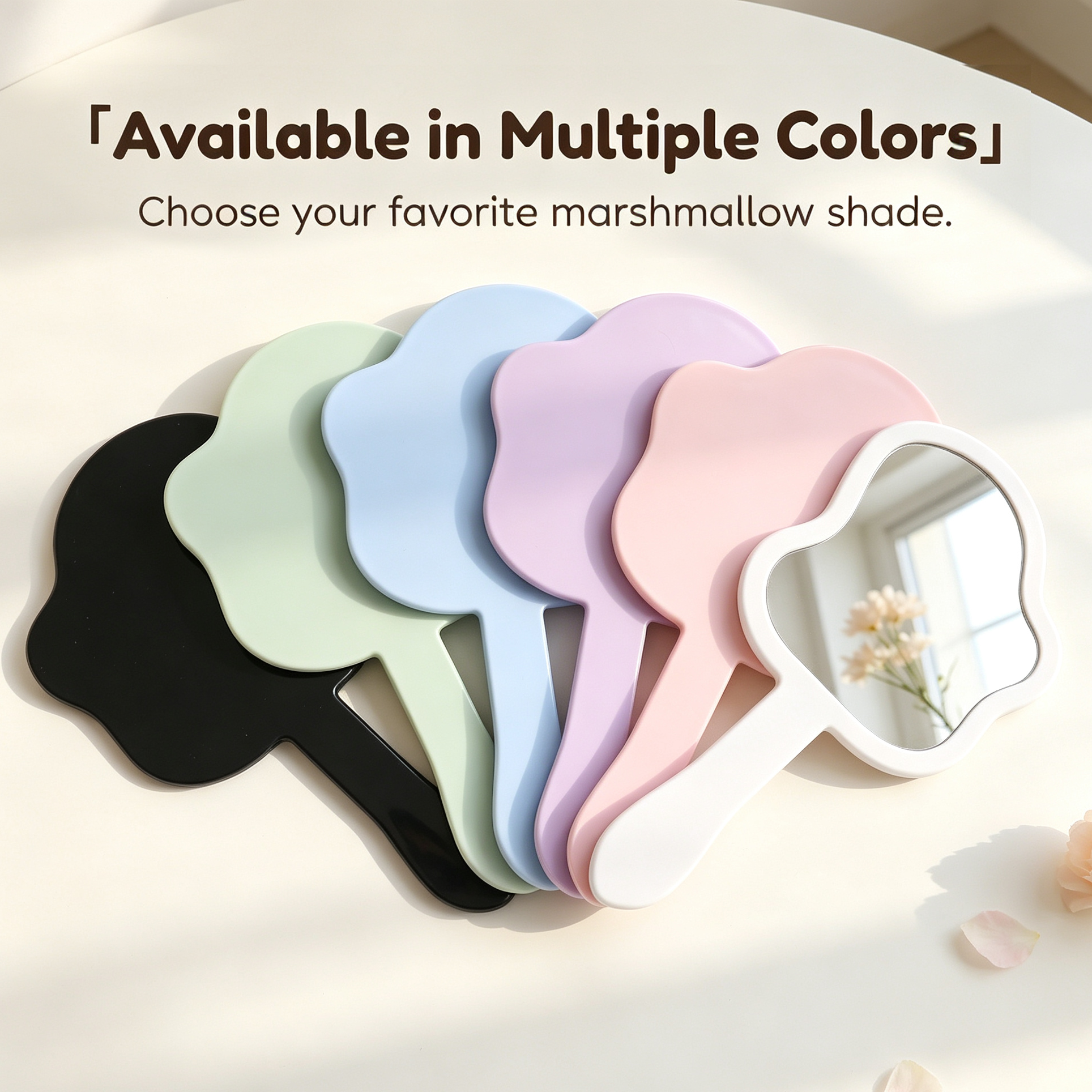 OEM/ODM Wavy Edge Long Handle Hand Mirror from Kaifam Manufacturing. Custom logo, Pantone colors, MOQ 100pcs, 15-day lead time. Request a free quote.