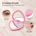 OEM/ODM ouble Sided Heart Compact Mirror from Kaifam Manufacturing. Custom logo, Pantone colors, MOQ 100pcs, 15-day lead time. Request a free quote.