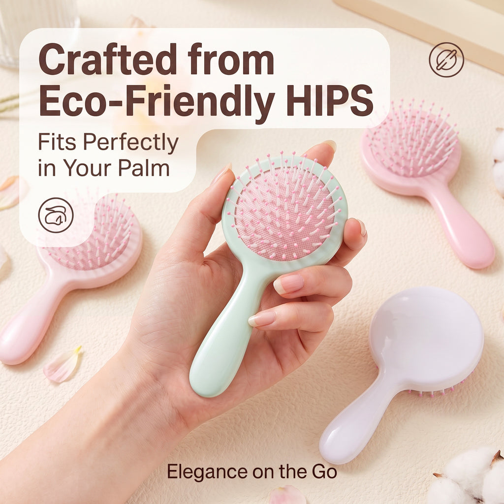 OEM/ODM Round Air Cushion Hair Brush from Kaifam Manufacturing. Custom logo, Pantone colors, MOQ 100pcs, 15-day lead time. Request a free quote.