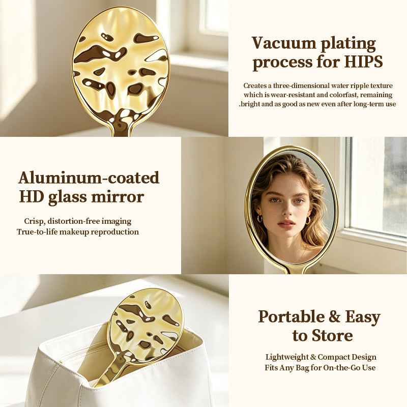 Custom Logo Elliptical Handheld Mirror | Premium Corporate Gifts and Personalized Promotional Items