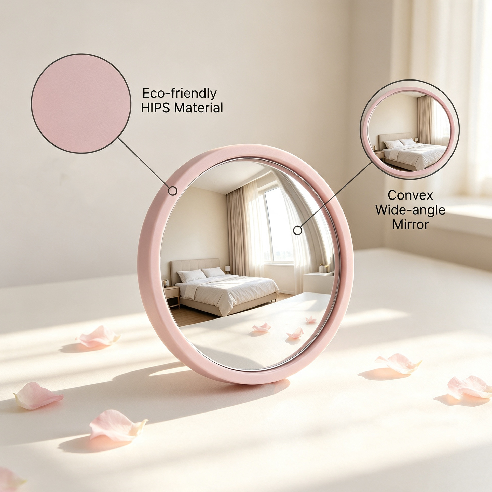 OEM/ODM Travel Vlog Convex Mirror from Kaifam Manufacturing. Custom logo, Pantone colors, MOQ 100pcs, 15-day lead time. Request a free quote.