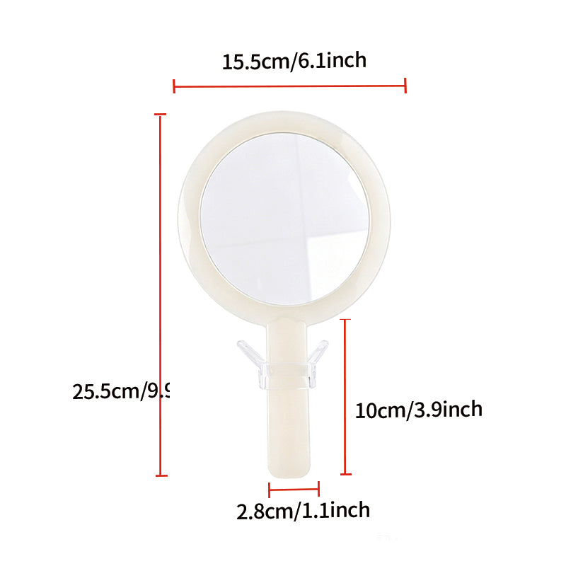 OEM/ODM Transparent Handle Double-sided Round Cosmetic Mirror from Kaifam Manufacturing. Custom logo, Pantone colors, MOQ 100pcs, 15-day lead time. Request a free quote.