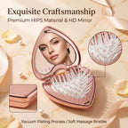OEM/ODM Heart Flip Open Airbag Massage Comb with Built-in Mirror from Kaifam Manufacturing. Custom logo, Pantone colors, MOQ 100pcs, 15-day lead time. Request a free quote.