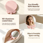 OEM/ODM Bow-knot Round Hand Mirror from Kaifam Manufacturing. Custom logo, Pantone colors, MOQ 100pcs, 15-day lead time. Request a free quote.