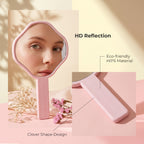 OEM/ODM Clover Irregular Hand Mirror from Kaifam Manufacturing. Custom logo, Pantone colors, MOQ 100pcs, 15-day lead time. Request a free quote.