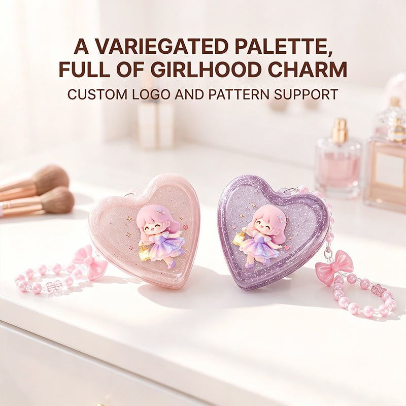 OEM/ODM Transparent Glitter Heart Flip Travel Comb with Built-in Mirror from Kaifam Manufacturing. Custom logo, Pantone colors, MOQ 100pcs, 15-day lead time. Request a free quote.