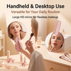 OEM/ODM Big Round Hand Vanity Mirror from Kaifam Manufacturing. Custom logo, Pantone colors, MOQ 100pcs, 15-day lead time. Request a free quote.