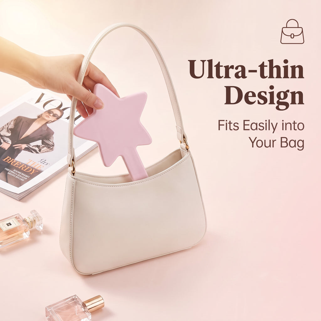 OEM/ODM Star-Shaped Handheld Mirror from Kaifam Manufacturing. Custom logo, Pantone colors, MOQ 100pcs, 15-day lead time. Request a free quote.